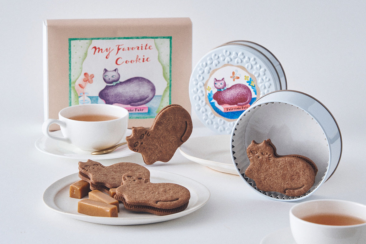 ネコ型のキャラメルチョコサンドクッキー発売