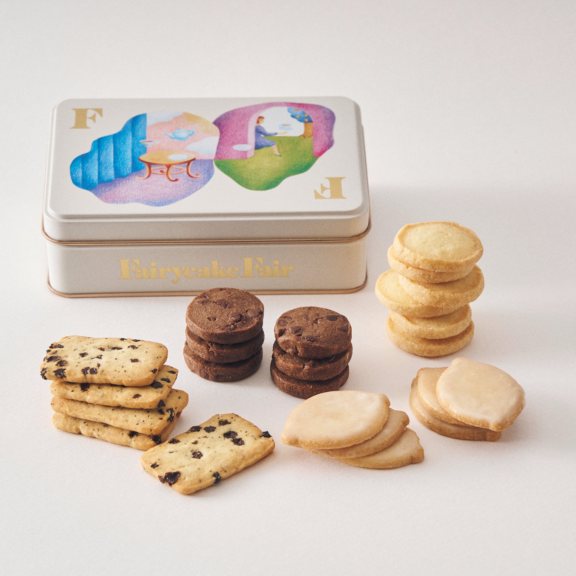 FF biscuits can [tea time]ティータイムのとびら缶