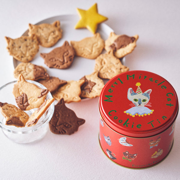 Merry Miracle Cat Cookie Tin (神様のいたずらクリスマスネコクッキー缶)